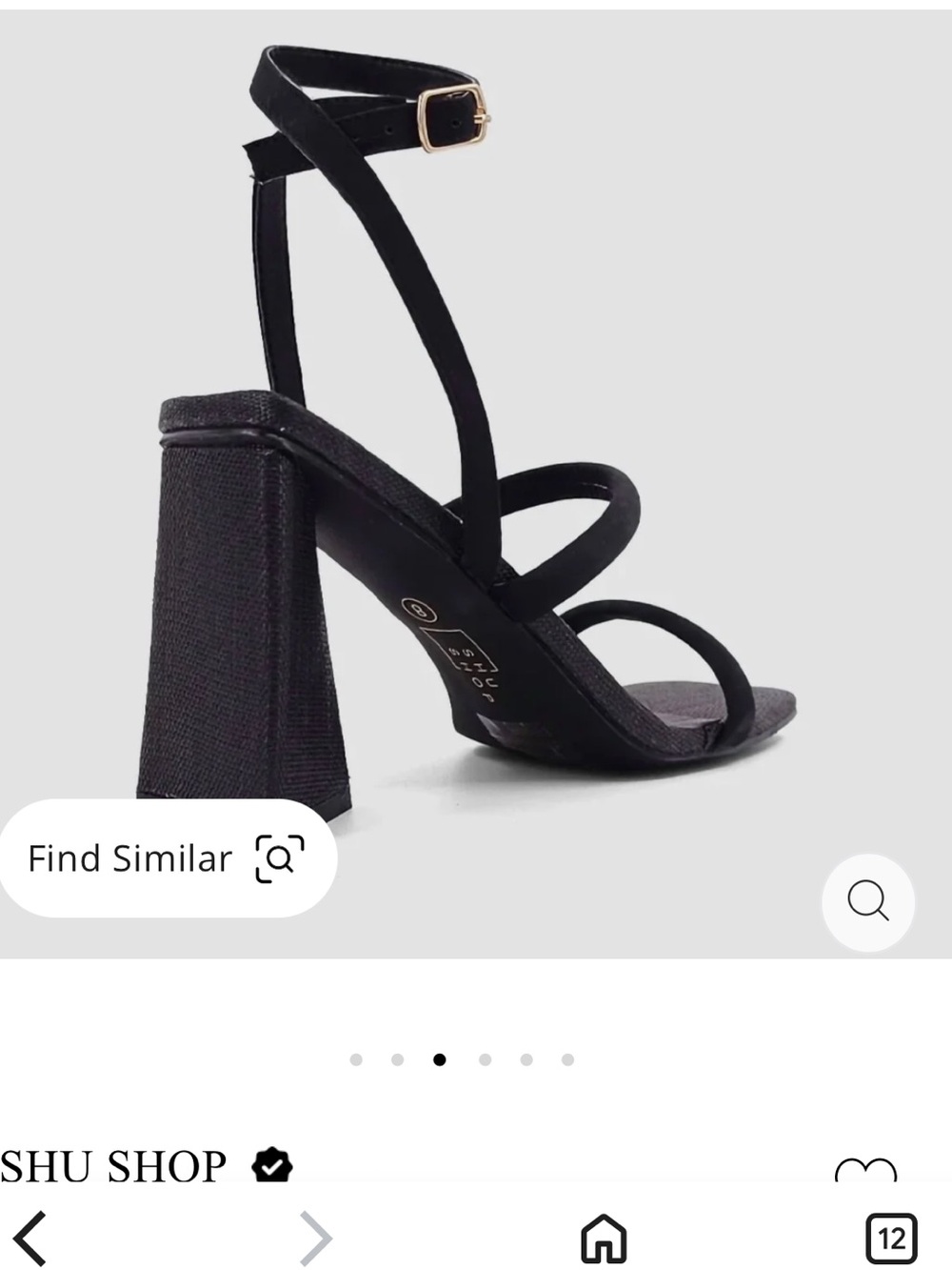 ShuShop Black Strappy Block Heel Sandals